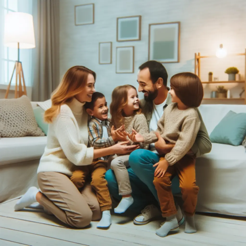 Családi fotózás játékos hangulatban, természetes környezetben